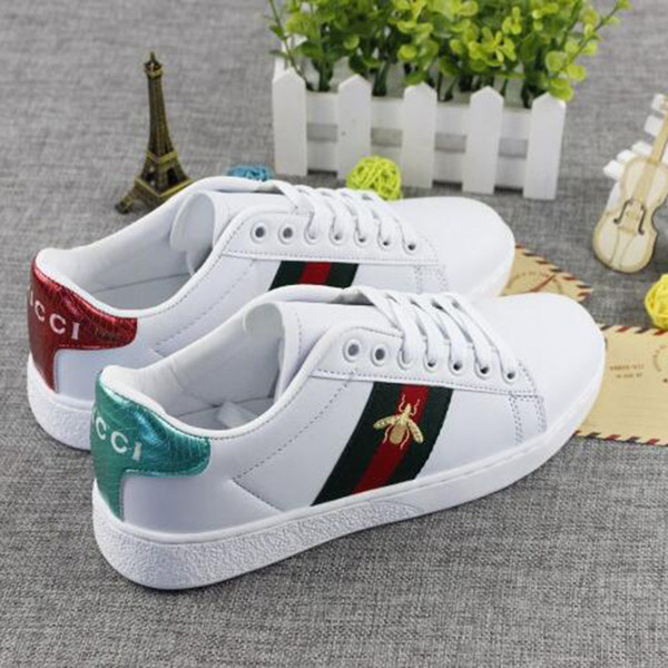 2019 Newest Embroidery Small Bee White Shoes For Outdoor Comfortable Women Casual Shoes Flat Sneakers Mens Zapatos Walking Shoes