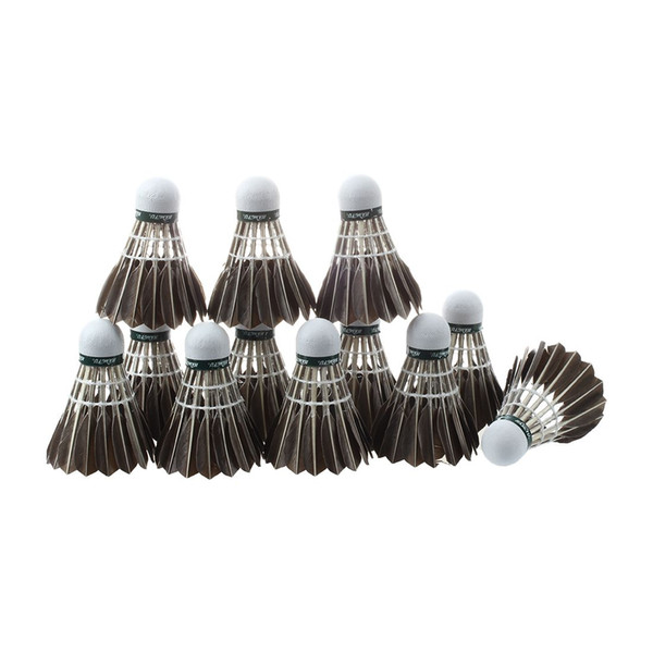 12x Training Black Goose Feather Shuttlecocks Birdies Badminton Balls Game Sport
