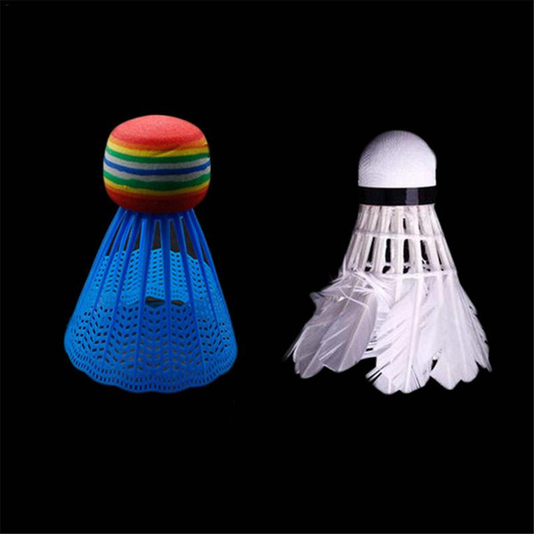 Best Selling 10pcs EVA Badminton Rainbow Ball Head Transparent Barrel Nylon Badminton Outdoor Sports Accessories