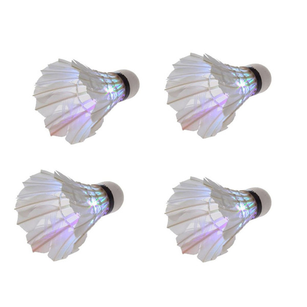 New 4x LED Badminton Set Shuttlecock Button Night Glow Indoor Outdoor Sports Sports brand new