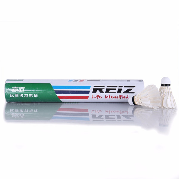 Wholesale- 12PCS/Tube Shuttlecocks Badminton White Feather Shuttlecocks Professional Competition and Game Badminton Accessories X1