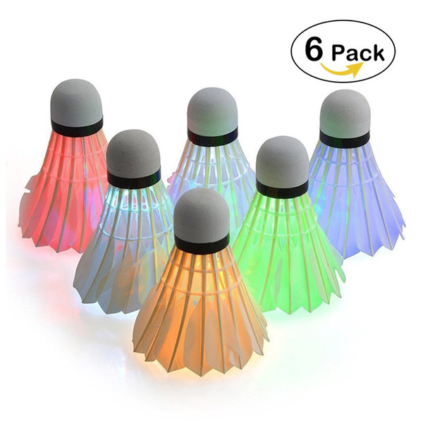 New Dark Night LED Badminton Shuttlecock Birdies Lighting LED Light Badminton Red Blue Green Flashlight Novelty Lighting Colorful Badminton