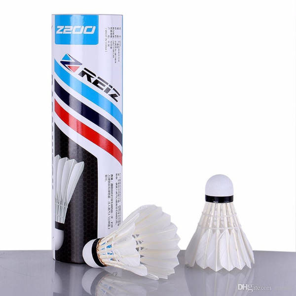 Wholesale- 6PCS/Tube Shuttlecocks Badminton White Feather Shuttlecocks Professional Competition and Game Badminton Accessories Z200