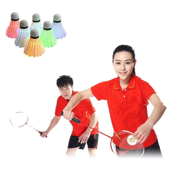 6pcs/box LED Badminton Shuttlecock Birdies Lighting LED Dark Night Light Badminton Red Blue Green Novelty Lighting Colorful Badminton