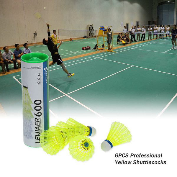 6pcs/bag Professional Badminton Ball Yellow Feather Nylon Shuttlecocks Birdies Indoor Outdoor Sports Practice Training Badminton