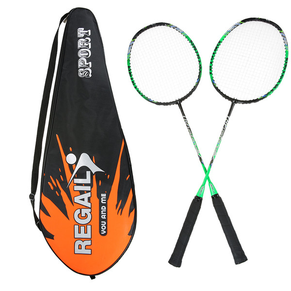 2018 REGAIL 88g 2 Player Badminton Racket Replacement Set Carbon Fiber Badminton Racquet Ultra Light Badminton Racket with Bag