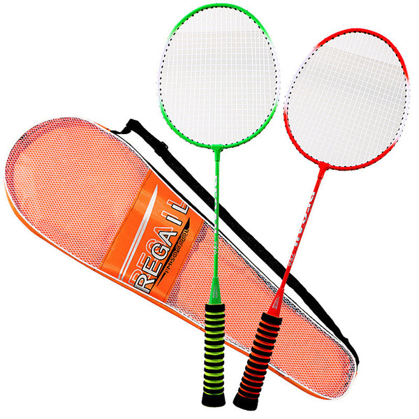 1 Pair Unisex Badminton Racket High Elastic Sponge Grip Shot with bag
