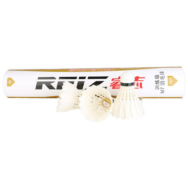 Reiz 12PCS/Tube Badminton Shuttlecocks White Feather Professional Competition and Game Shuttlecocks Badminton Accessories