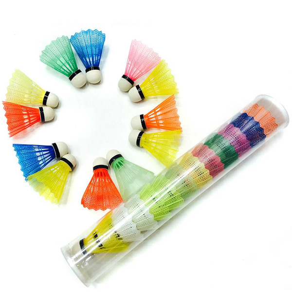 12Pcs/set Colorful Badminton Balls Shuttlecock Nylon Outdoor Sport Accessories Gym Fitness Balls Plastic Durable