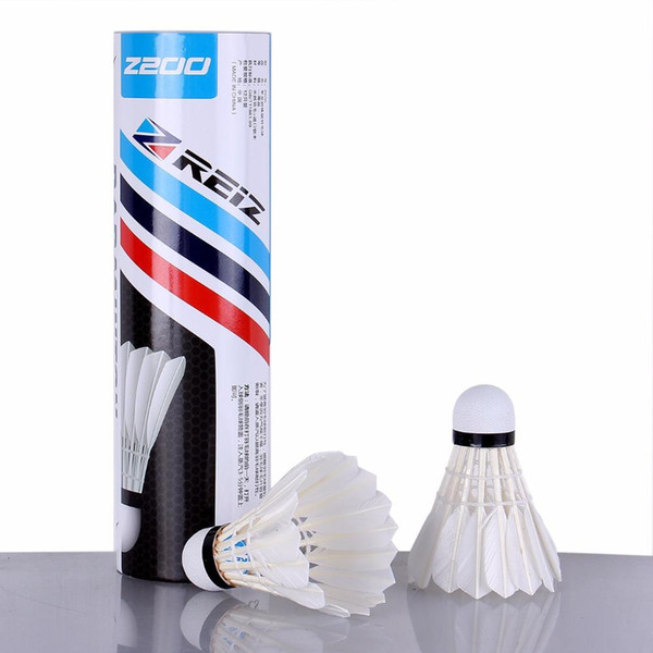 Wholesale- 6PCS/Tube Shuttlecocks Badminton White Feather Shuttlecocks Professional Competition and Game Badminton Accessories Z200