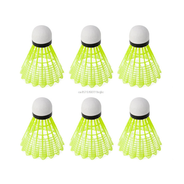 6pcs Train Gym Fitness Yellow Nylon Shuttlecocks Badminton Ball Sport Durable