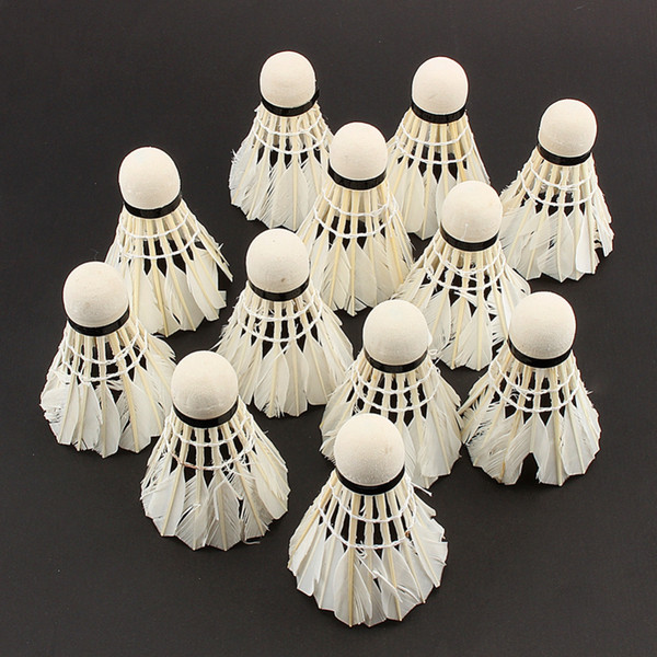 12 Pcs/Lot Badminton Shuttlecock Goose Feather Shuttlecock Badminton Ball Outdoor Sports Badminton Accessories