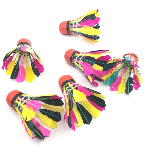 Hot sale colourfull and sale white color badminton ball set goose feather ball exercise fitness outdoor sports quality ball