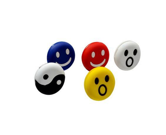 Shock Resistant Tennis Squash Racket Vibration Dampener, Silicone Smile Face racket Vibration sport Absorber shock absorber free shipping