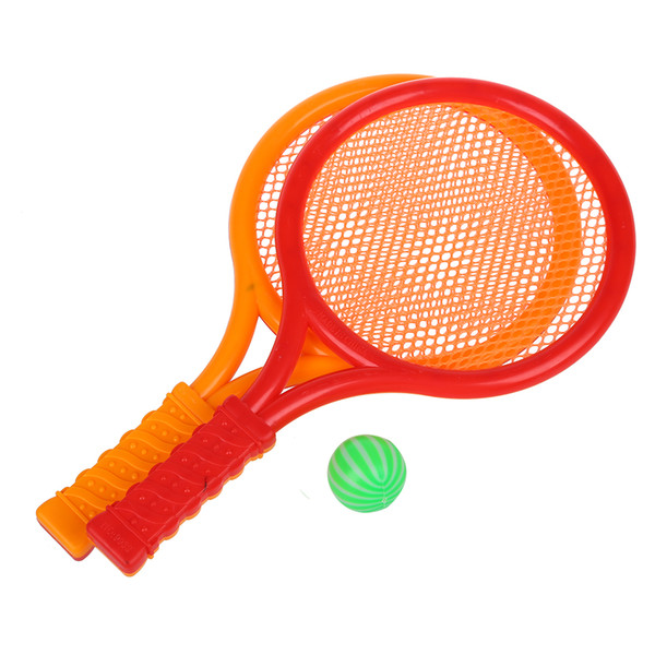 Children Play Game Orange Red Plastic Tennis Badminton Racket Toy Set