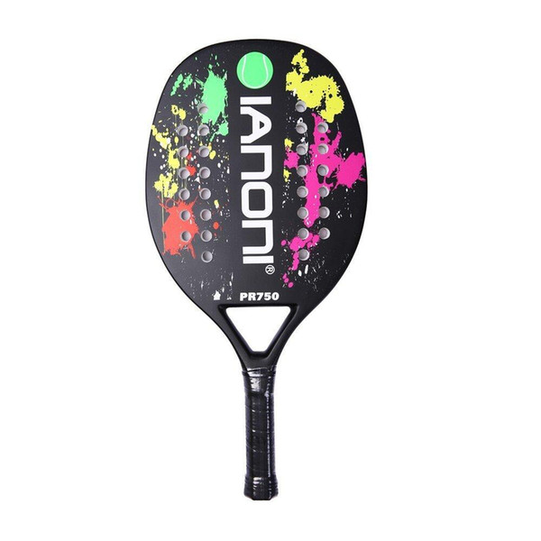 IANONI Beach male tennis racket tenis padel With Carbon Fiber Faceand EVA Memory Foam overgrip rackets