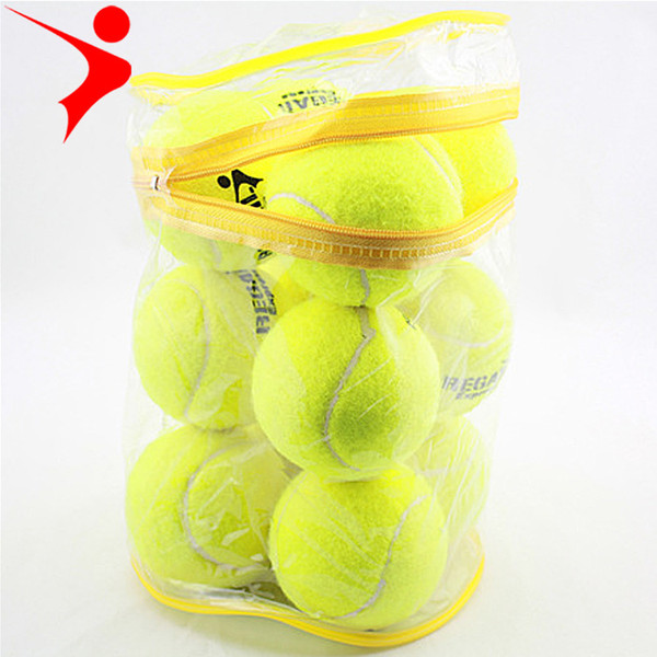 12pcs/Lot High Quality Elasticity Tennis Ball for Training Sport Rubber Woolen Tennis Balls for tennis practice with free Bag