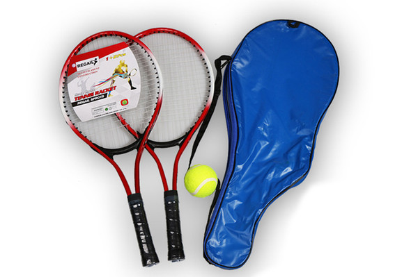 2pcs/lot Iron Alloy Training Practice Tennis Rackets With Carry Bag For Beginner Kids Children with Tennis Ball Random Color