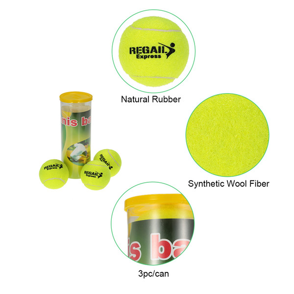 3PCS/Can Outdoor Sports Tennis Training Balls Tennis Training Ball Practice High Resilience Durable Balls
