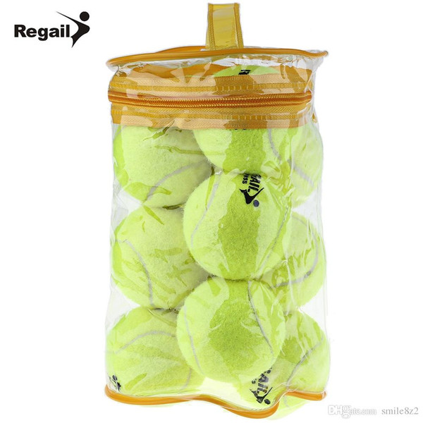 REGAIL 12pcs/lot High Elasticity Tennis Training Ball High Quality Rubber Woolen Tennis Balls Sport Training Tennis Balls +B