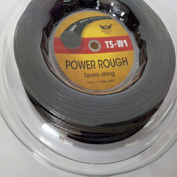 QUALITY KELIST ALU POWER ROUGH BLACK REEL- tennis racket string 660 ft 200M