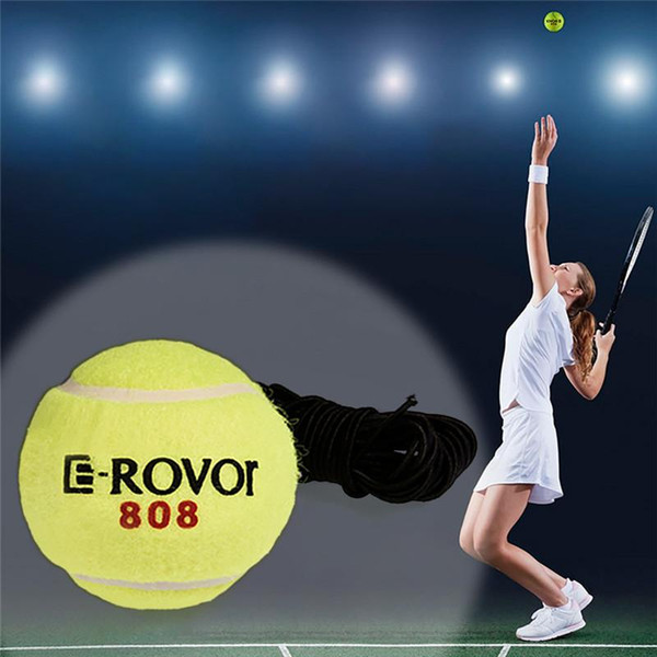 Wholesale- Professional Soft Rubber Tennis Balls with Elastic String Yellow Exercise Training Trainer Ball Practice Wholesale