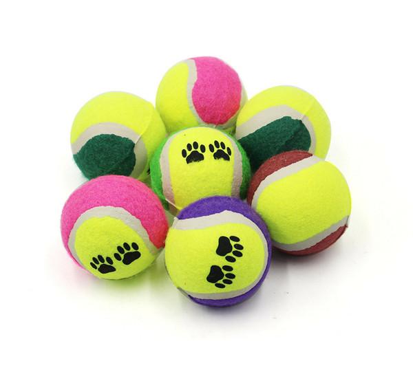 HW-43 New arrival Cheap pet products rubber tennis ball dog toys with pattern for free shipping!