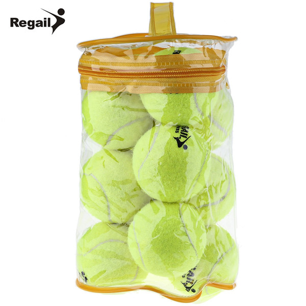 REGAIL 12pcs/lot High Elasticity Tennis Training Ball High Quality Rubber Woolen Tennis Balls Sport Training Tennis Balls +B