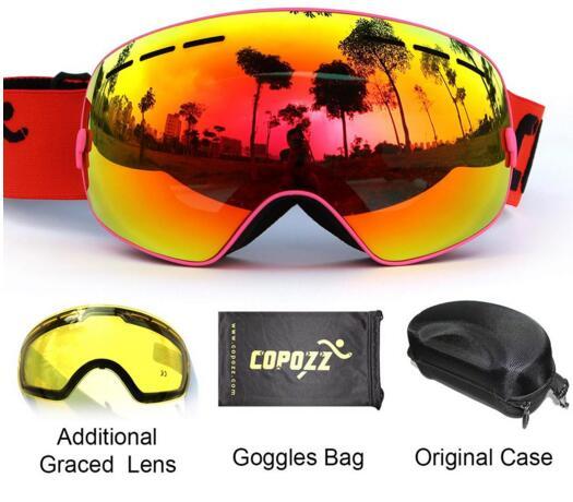 brand ski goggles UV400 2 double lens anti-fog ski goggles spherical ski men women snow goggles the GOG-201 + box set