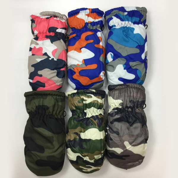children Winter Camouflage Kids Glove Waterproof Warm Skate Snowboarding Gloves Boy Girl Outdoor Child Windproof Thick Gloves
