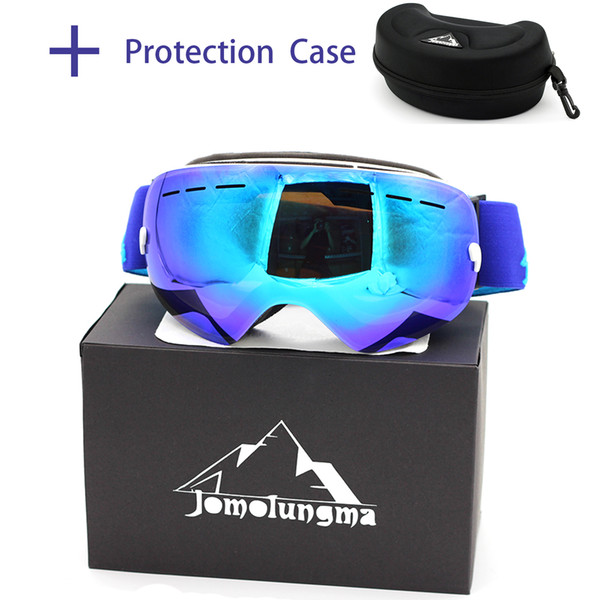 Jomolungma New Ski Goggles Big Spherical Double Layers Anti-Fog HD Polarized With Protection Case Snowboard Skiing Eyewears Glasses SGC00106