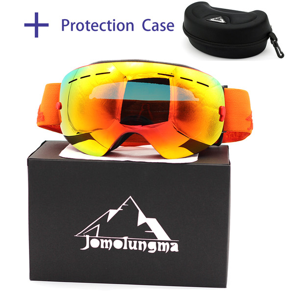 Jomolungma New Ski Goggles Big Spherical Double Layers Anti-Fog HD Polarized With Protection Case Snowboard Skiing Eyewears Glasses SGC00105