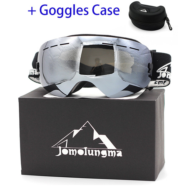 Jomolungma New Ski Goggles Big Spherical Double Layers Anti-Fog HD Polarized With Protection Case Snowboard Skiing Eyewears Glasses SGC00104