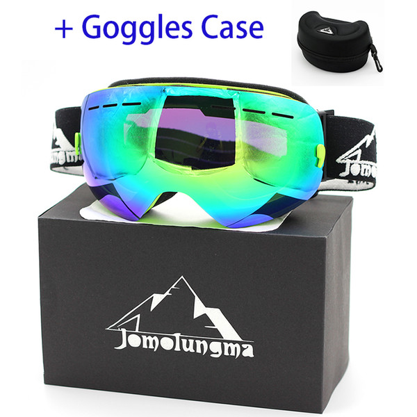 Jomolungma New Ski Goggles Big Spherical Double Layers Anti-Fog HD Polarized With Protection Case Snowboard Skiing Eyewears Glasses SGC00102