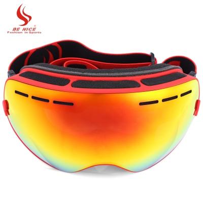 Be Nice Double Lens UV400 Anti-Fog Big Spherical Skiing Glasses Winter Sport Protective Snowboard Skiing Eyewear Goggles Glasses +B