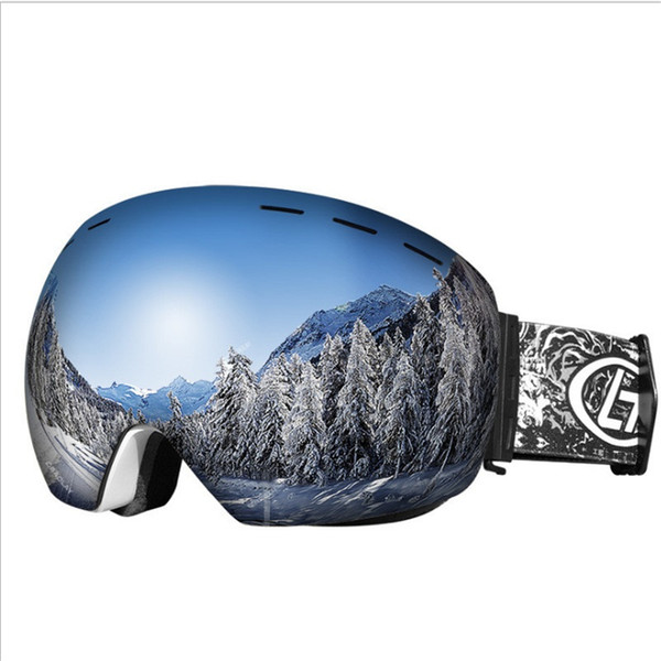 Ski goggles, professional anti-fog double lens UV400 large spherical men's and women's ski goggles snowboard goggles