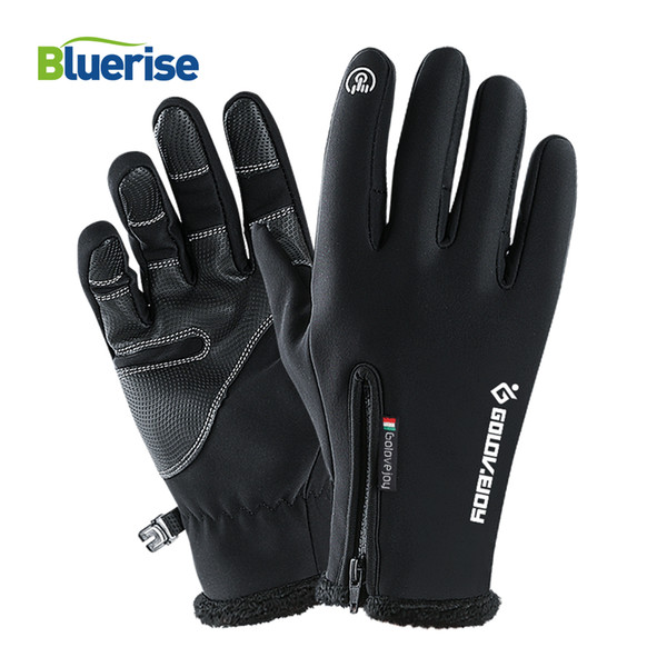 Heated Zipper Ski Gloves Waterproof Windproof Touch Screen Snowboard Gloves Skiing Snowmobile Anti-slip Winter For Mens