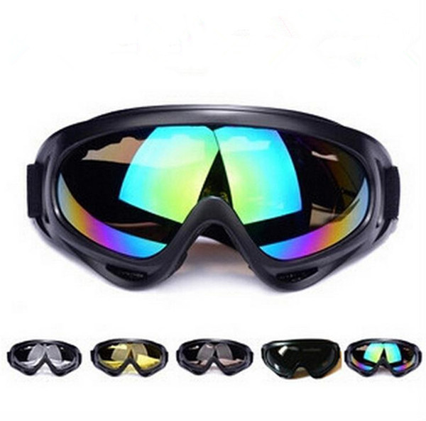 Black Frame Snow Goggles Windproof UV400 Motorcycle Snowmobile Ski Goggles Eyewear Sports Protective Safety Glasses with strap JF-653