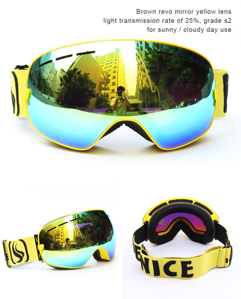 Professional Multi colors ski goggles double layers UV400 anti-fog spherical ski mirror glasses skiing men women snowboard goggles SNOW3100