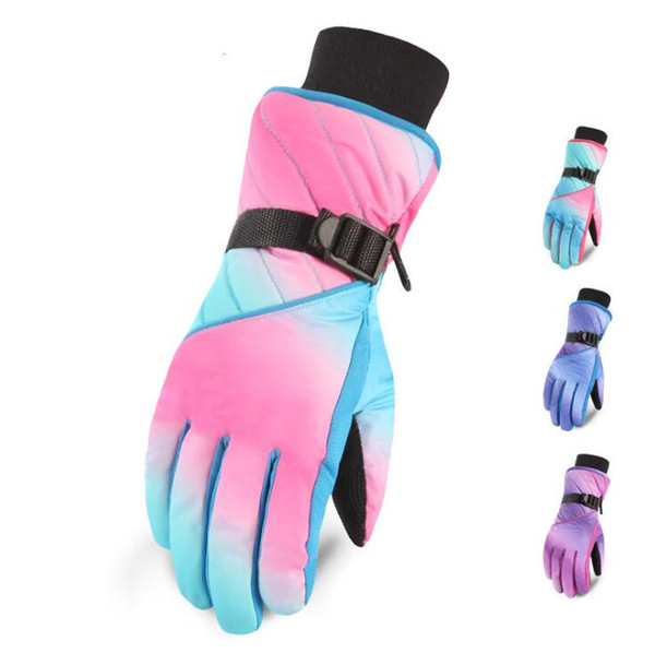 2018 Women Snowboard Gloves Breathable Ski Gloves Outdoor Winter Warm Windproof Snow Riding Bicycle Motorcycle Skiing Gloves Female EOS786