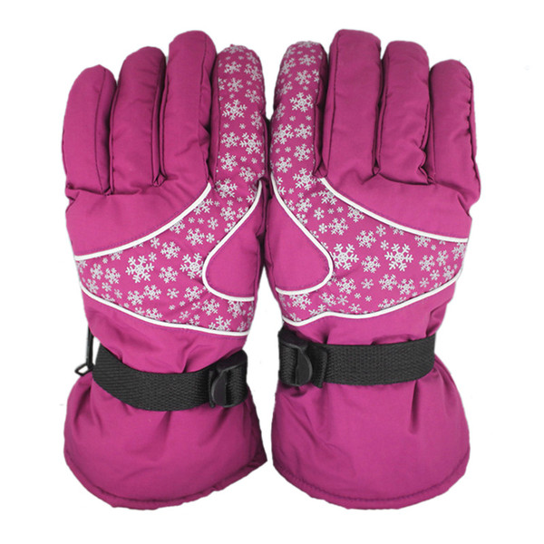 Top Quality Outdoor Camping Waterproof Women Sport Ski Gloves Female Warm Winter Snowboard Gloves Windproof Snow Printing