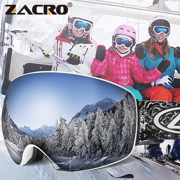 Zacro Ski Goggles UV400 Skiing Eyewear Ski Snowboard Goggles Men Women Glasses Winter Snow Sunglasses Googles Mask