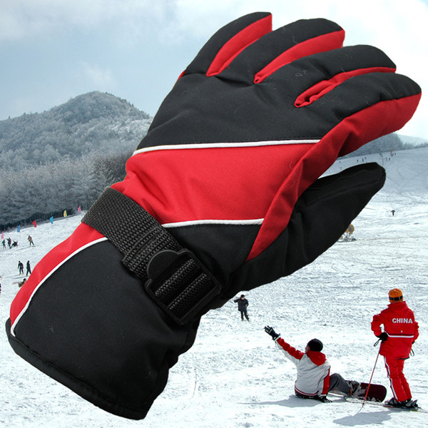 Winter Snow Waterproof Thicken Warm Ski Gloves Snowboard Mittens Cotton Fiber Lined Gloves for Outdoor Travel