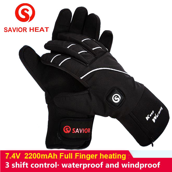 SAVIOR Electric battery Heated Gloves Smart Control 7.4V Warm Gloves Winter outdoor waterproof windproof sports ski bicycle gift