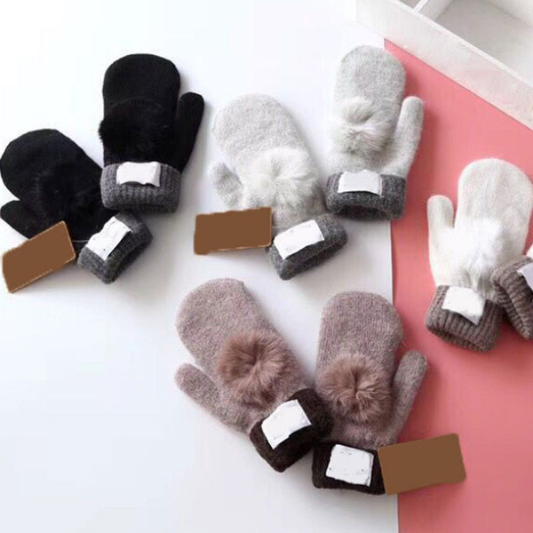 Winter Mittens Knitted Gloves Australia UG Ski Gloves Women Crochet Mittens Solid Color Warm Soft For Lady