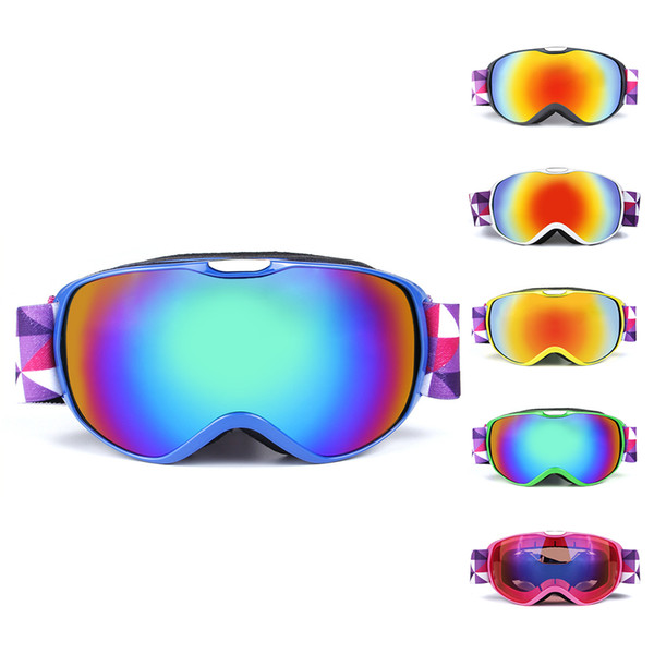 Anti-fogging Skiing Goggles Children UV400 Protection OTG Ski Goggle Climbing Skating Snow Winter Sports Eyewear Glass for Kids