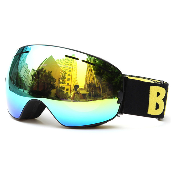BeNice Brand Outdoor Double Lens UV400 Anti-Fog Ultralight Skiing Eyewear Women and Men Snowboarding Goggle with Elastic Belt