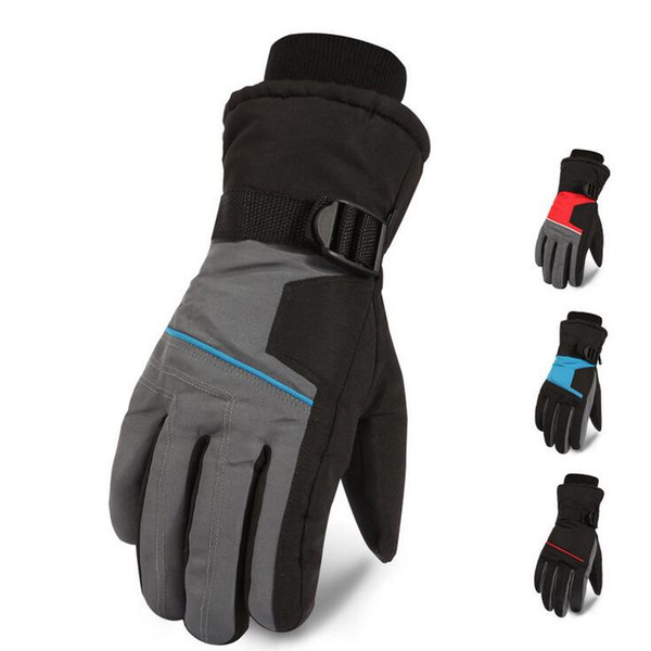 Winter Warm Mountain Snowboard Ski Gloves Men Thermal Fleece Cold Snow Gloves Skiing Mittens Waterproof Snowmobile Riding Bicycle Gloves