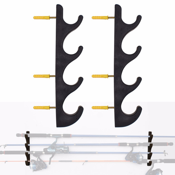 Horizontal Fishing Rod Rack Fishing Rod Holder Pole Storage Pole Holder -2/PK - No