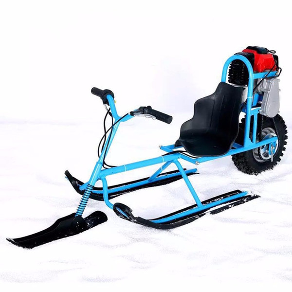 Wholesale- Electric Skiing Vehicle Single Board Fuel Snowmobile Directional Snow Sledge Skiing Boards For Children Skiing Equipments